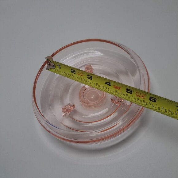 Anchor Hocking Pink Depression Glass Candy Nut Trinket Dish Footed Bowl 1930s - Picture 2 of 11
